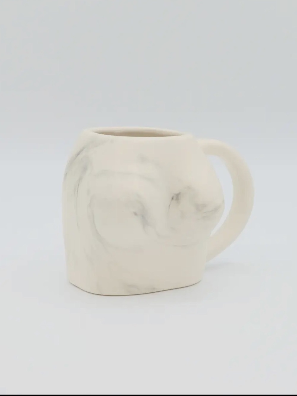 Boobs Modern Cream Marble Ceramic 12oz Accent Mug - Properly Improper
